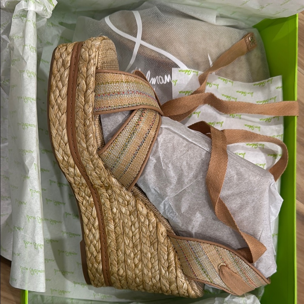 Sam Edelman Tan Wedge Sandals with Straps